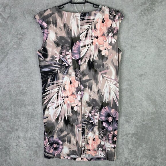 Womens Connected Apparel Floral Print Sleeveless Sheath Dress Cowl Neck Size 18W - Picture 7 of 10